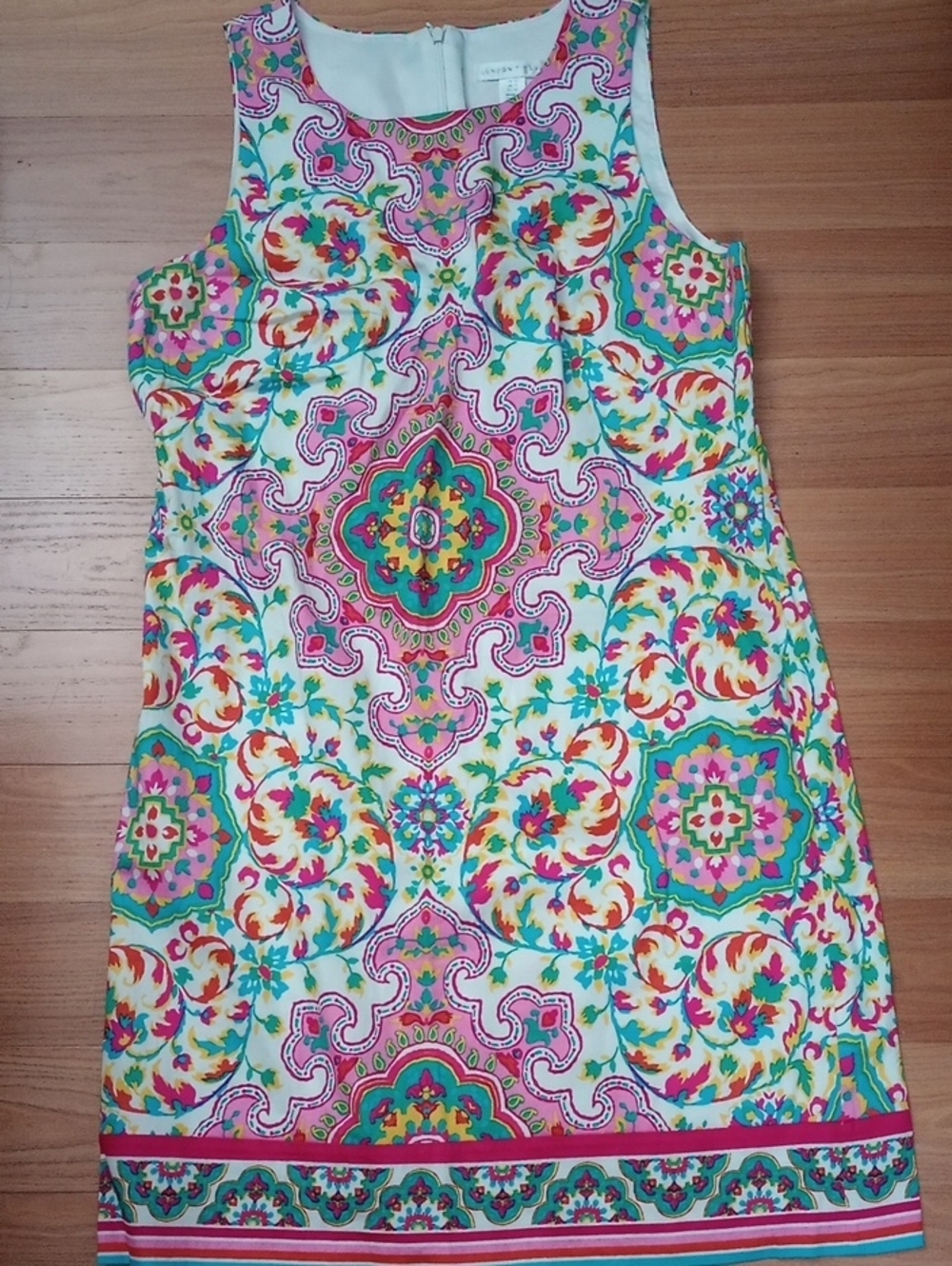 London Times Multicolor Printed Sleeveless Sheath Dress